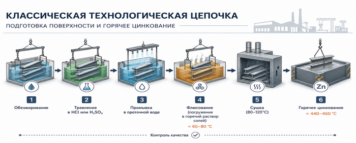 Флюсование перед горячим цинкованием технологическая схема