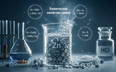 химические свойства цинка - взаимодействие с разными веществами