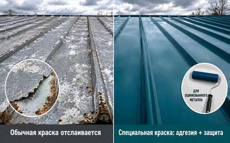 Краска для оцинкованного металла - до и после