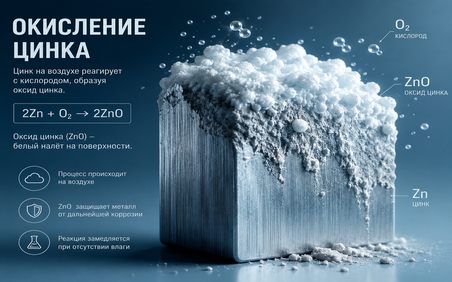 Окисление цинка - химические свойства цинка