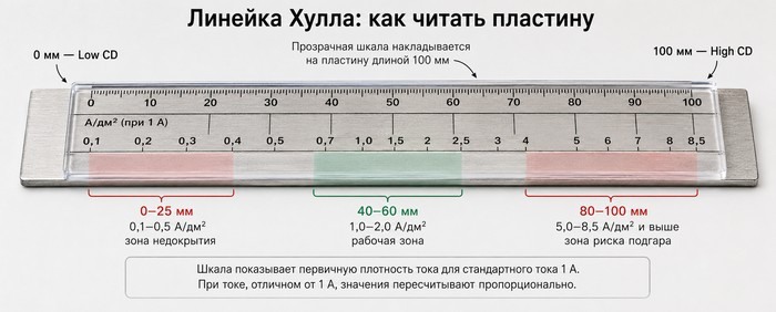 Линейка Хулла - как читать пластину